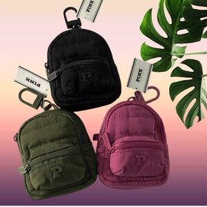NEW VS PINK MINI BACKPACK KEYCHAIN CHARM SET OF 3
